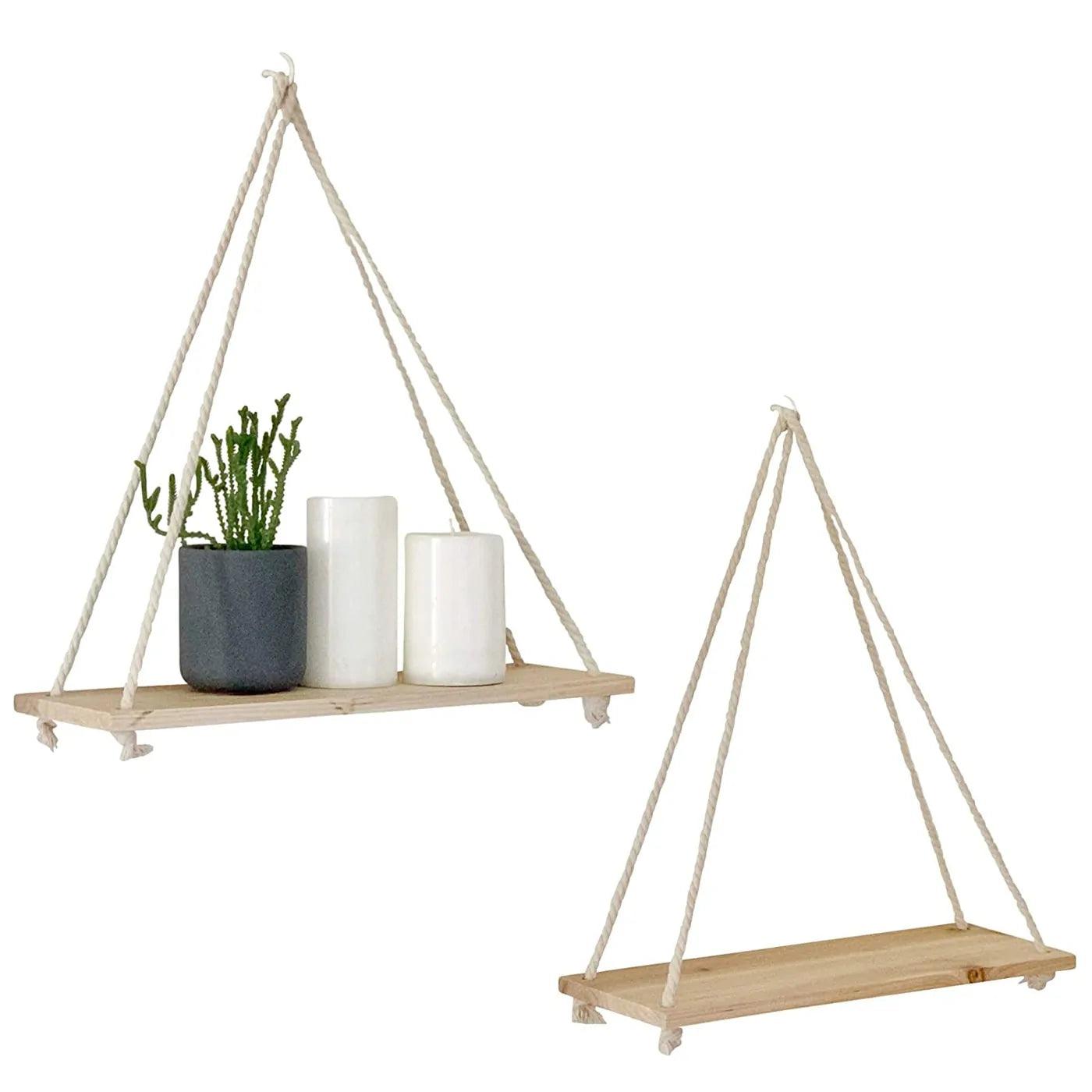 Wooden Rope Swing Shelf - K&L Trending Products