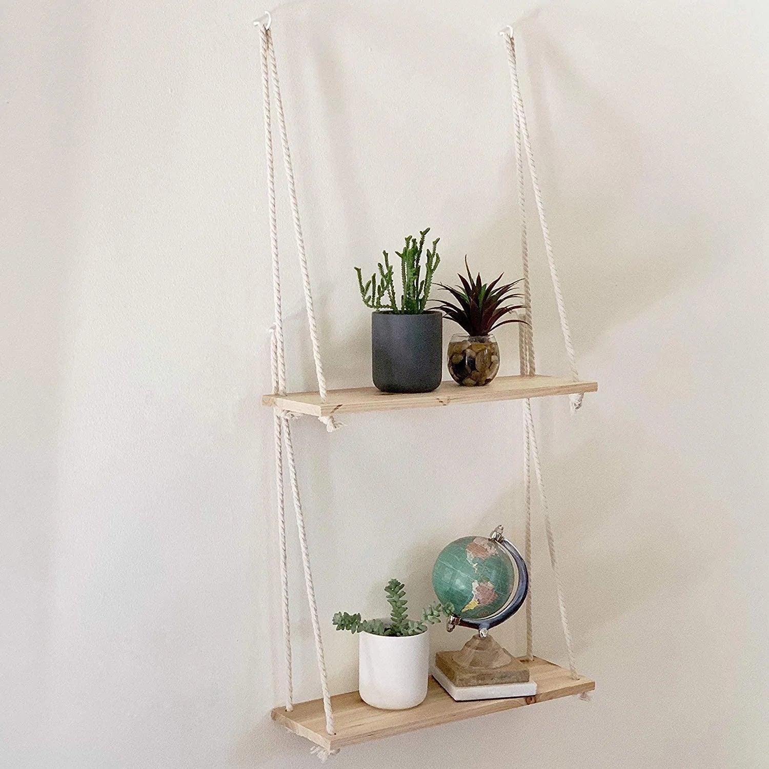 Wooden Rope Swing Shelf - K&L Trending Products