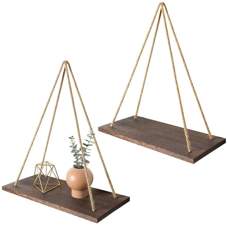 Wooden Rope Swing Shelf - K&L Trending Products