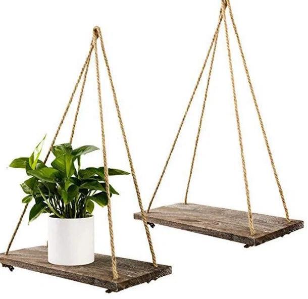 Wooden Rope Swing Shelf - K&L Trending Products