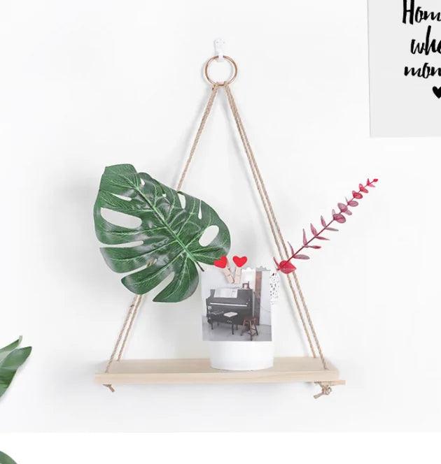 Wooden Rope Swing Shelf - K&L Trending Products