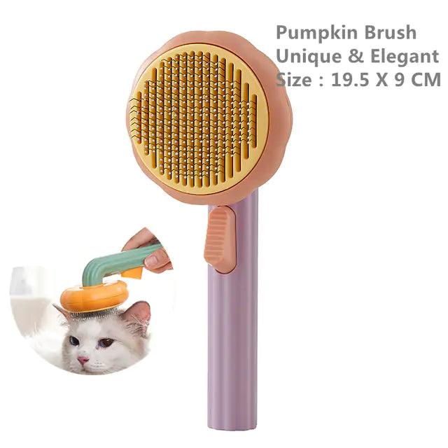 Pumpkin Pet Brush, Self Cleaning Slicker Brush - K&L Trending Products