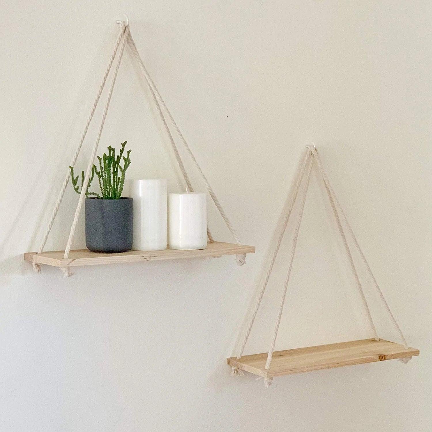 Wooden Rope Swing Shelf - K&L Trending Products