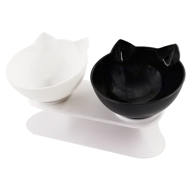 Pet Double Cat Bowl With Raised Stand - K&L Trending Products