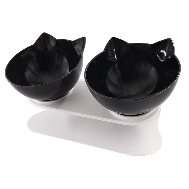 Pet Double Cat Bowl With Raised Stand - K&L Trending Products