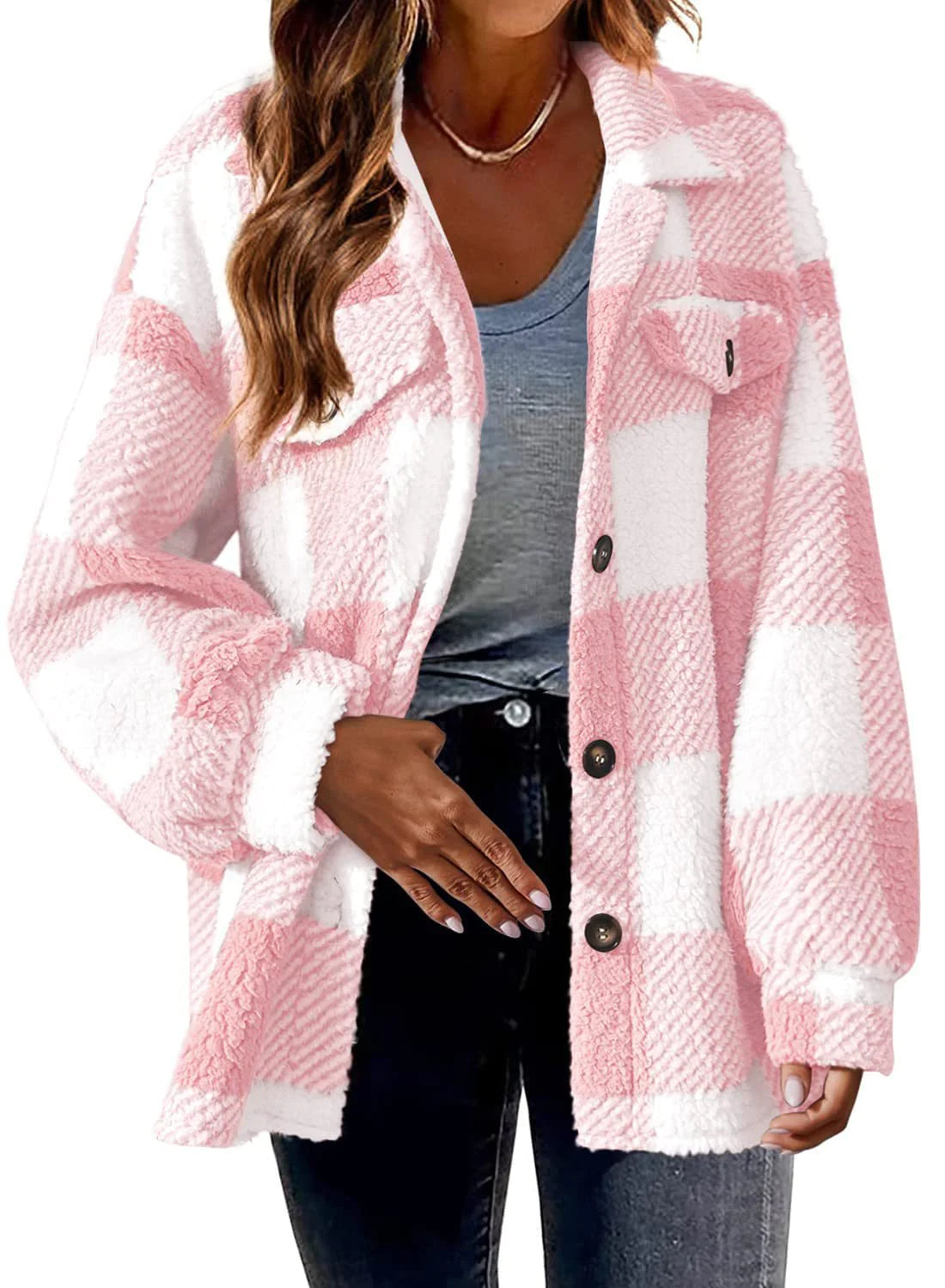 Plush Button-Up Jacket