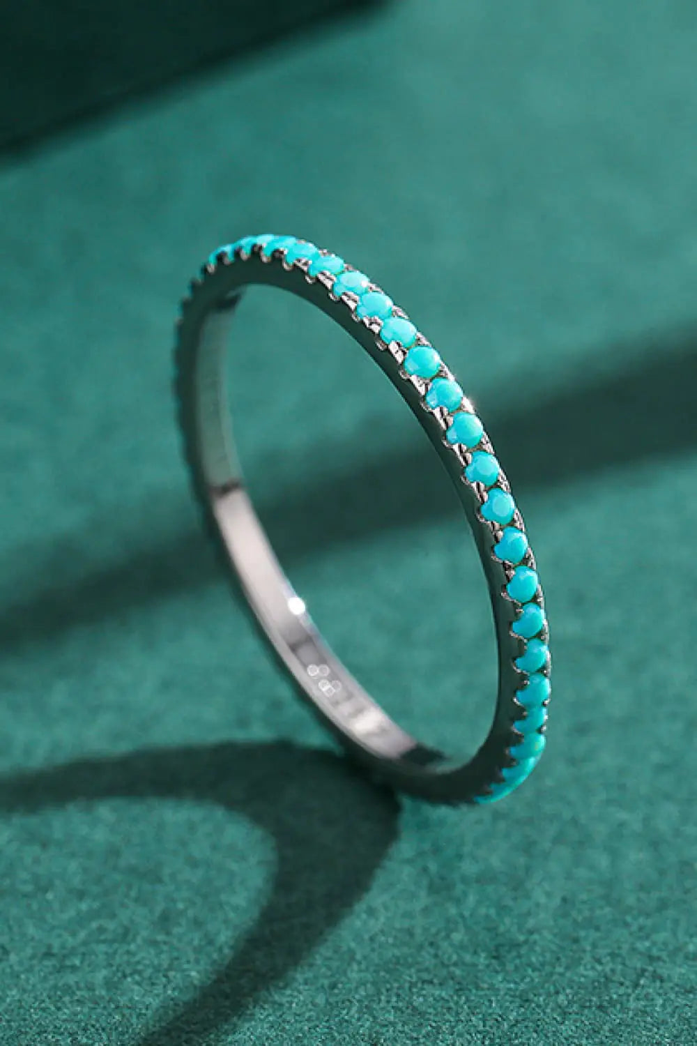 925 Sterling Silver Artificial Turquoise Ring - K&L Trending Products