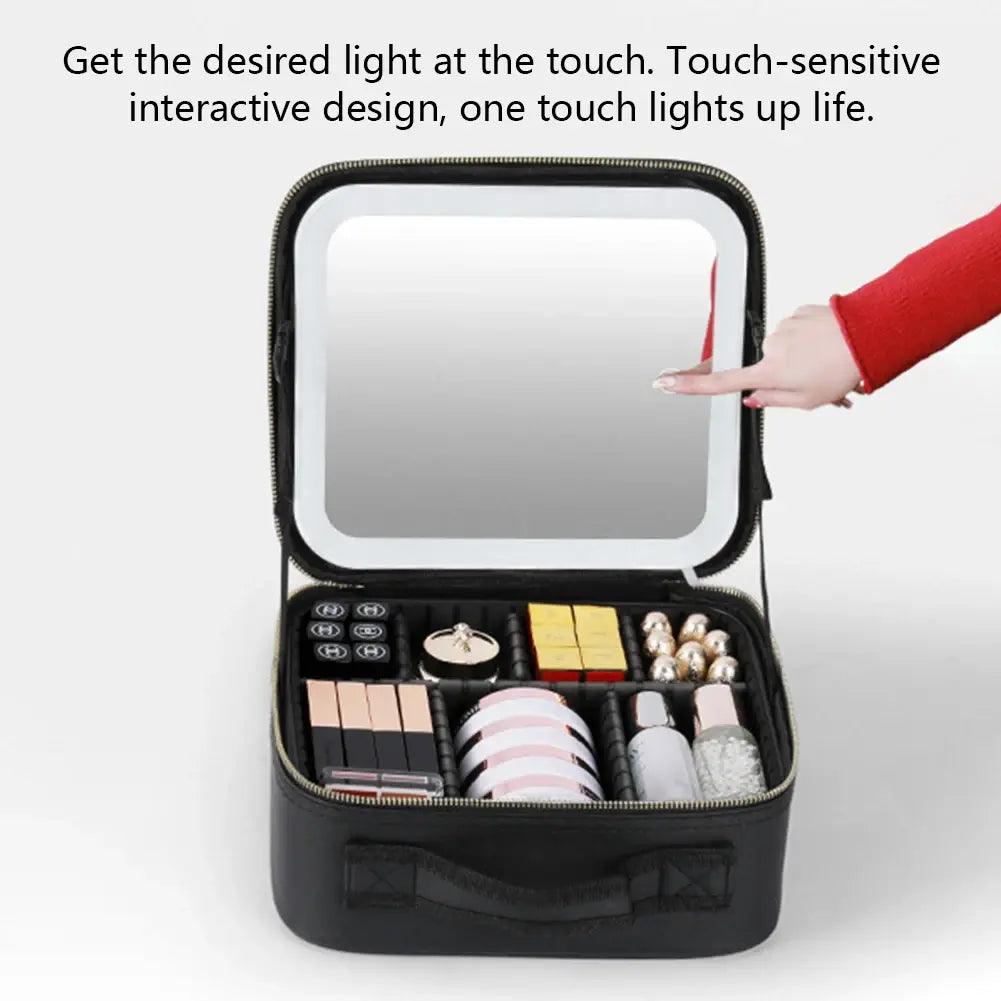 Smart LED Cosmetic Case with Mirror - K&L Trending Products