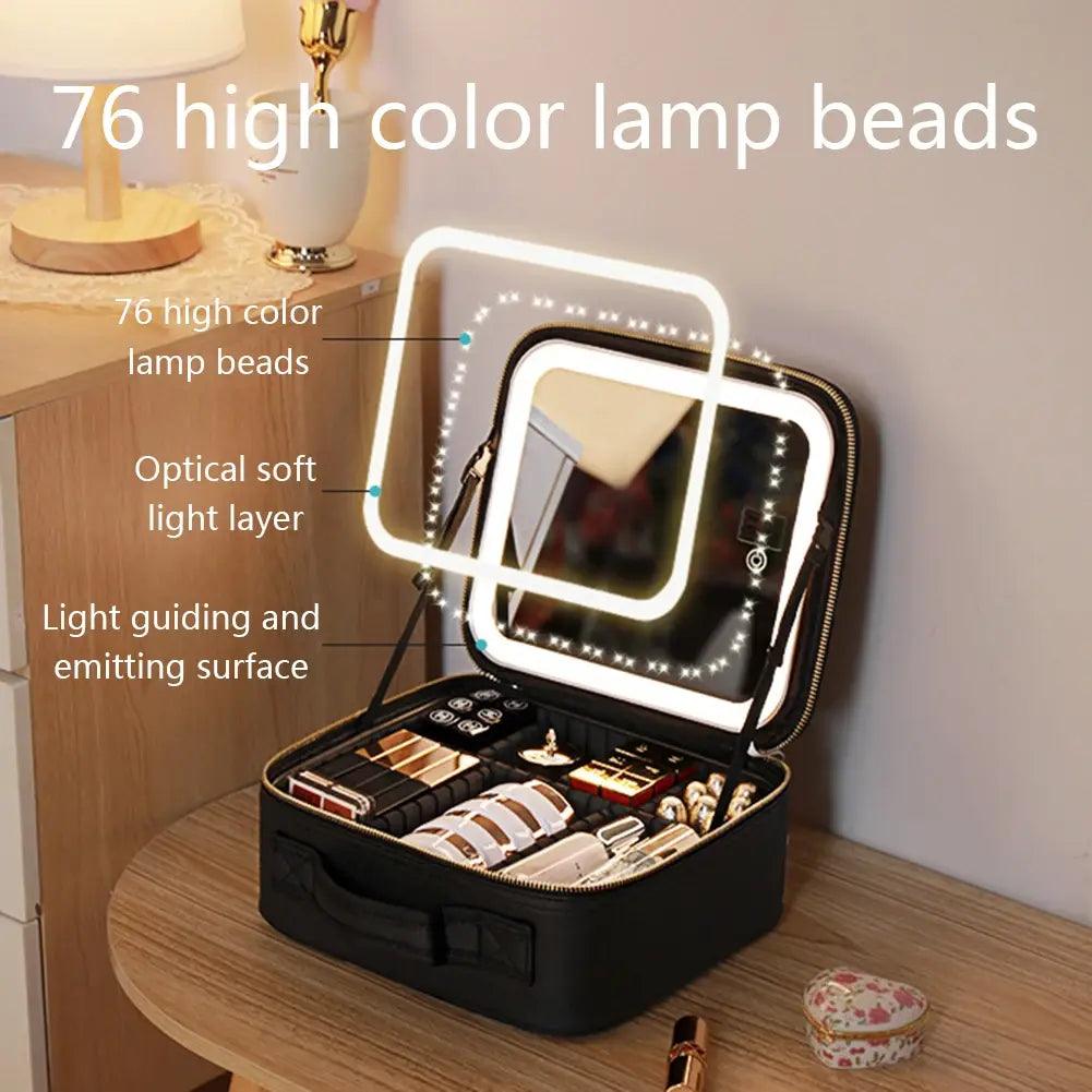 Smart LED Cosmetic Case with Mirror - K&L Trending Products