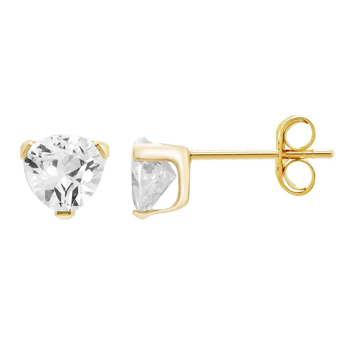 14k Gold Cubic Zirconia Tiny Stud Earrings - K&L Trending Products