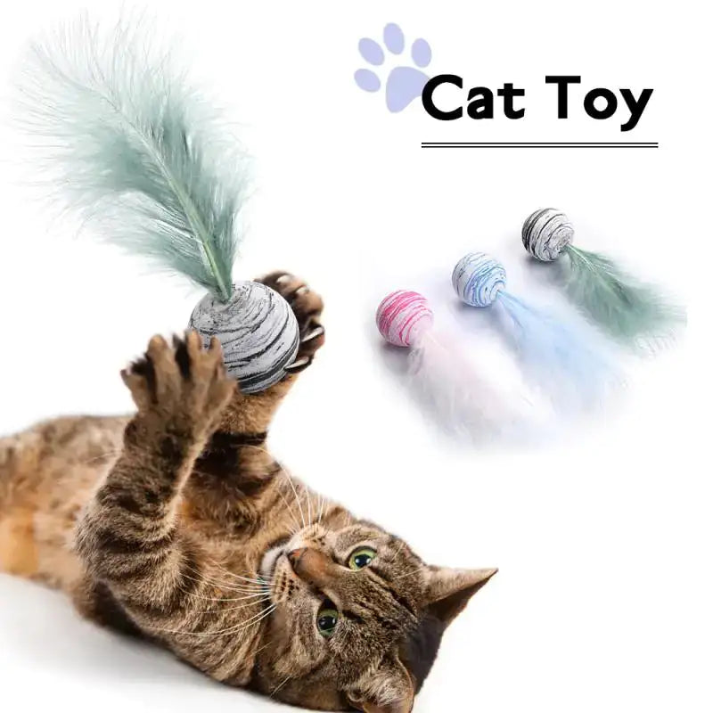 Cat Toy Feather Ball - K&L Trending Products