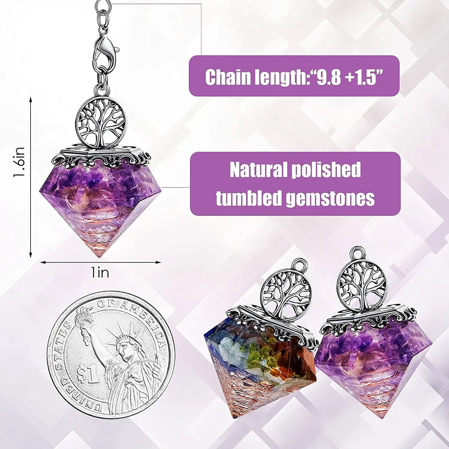 2 Pieces Chakra Pendulum Crystal - K&L Trending Products