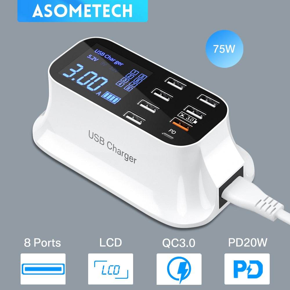 8/4-Port LED Display USB Charger - K&L Trending Products