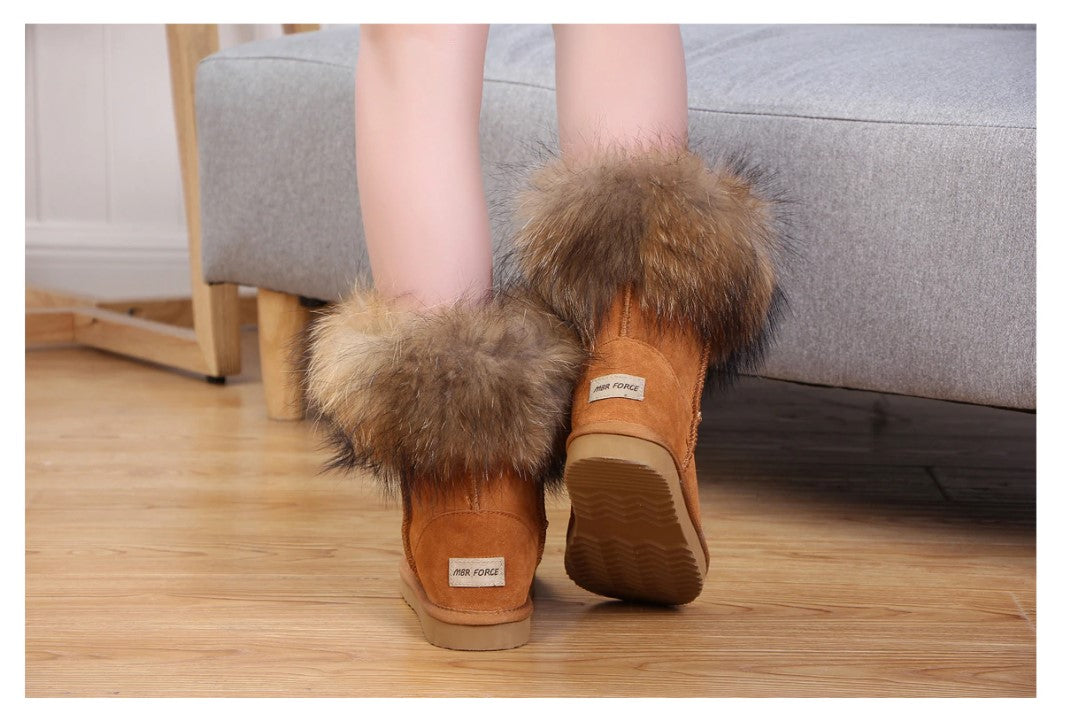 Women's Fox Fur Snow Boots - K&L Trending Products