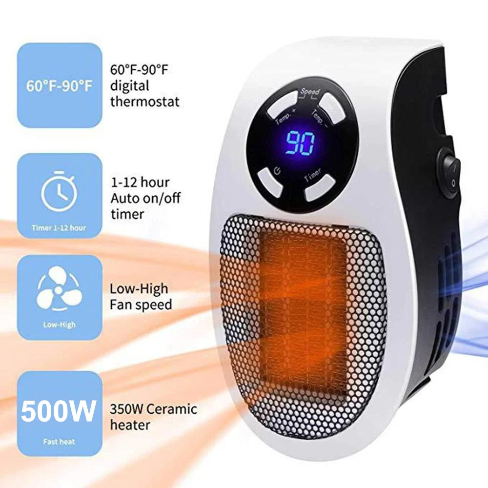 Mini Electric Heater for Room Winter Warm Timing - K&L Trending Products