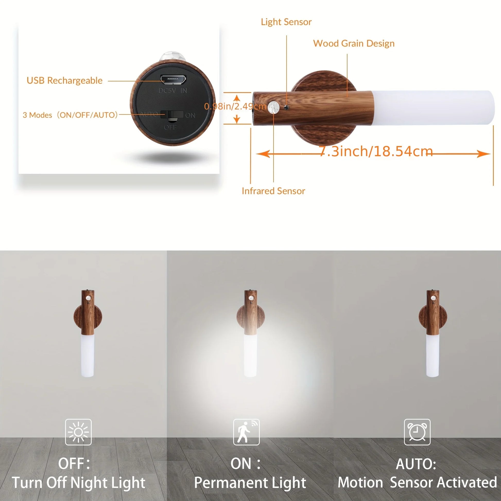 Wood Motion Sensor Light - K&L Trending Products