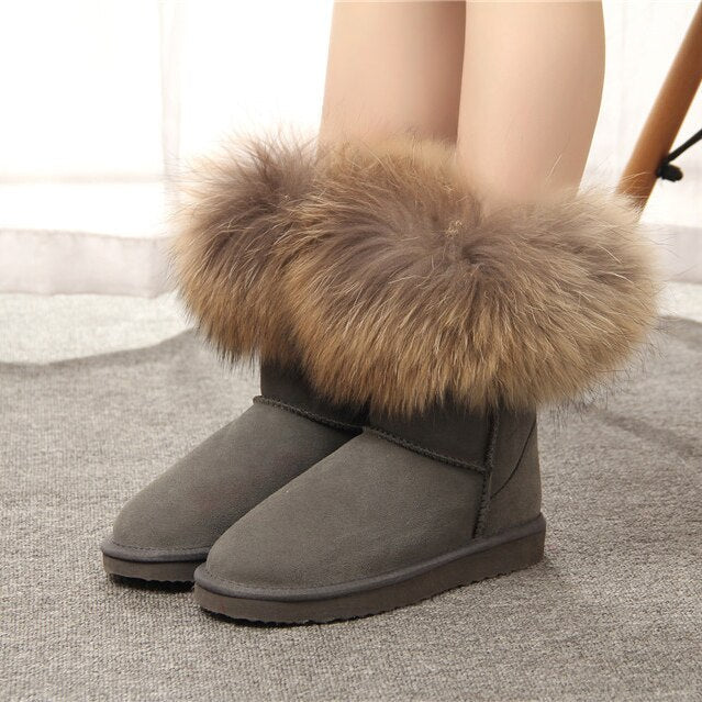 Women's Fox Fur Snow Boots - K&L Trending Products