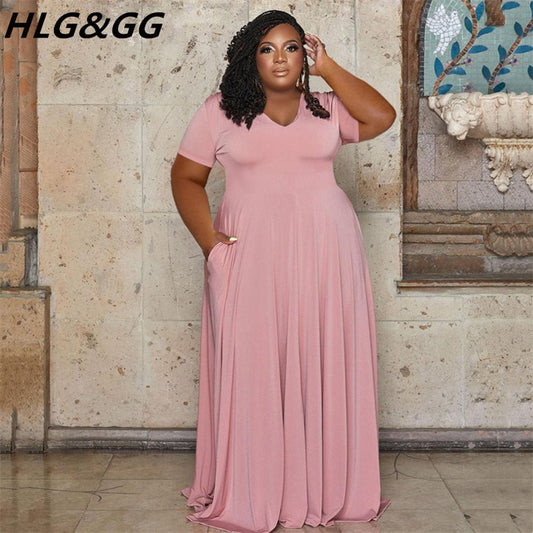 A-Line Long Plus Size Dress - K&L Trending Products