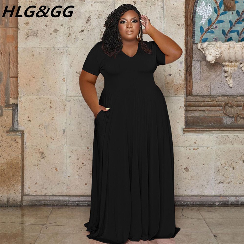 A-Line Long Plus Size Dress - K&L Trending Products