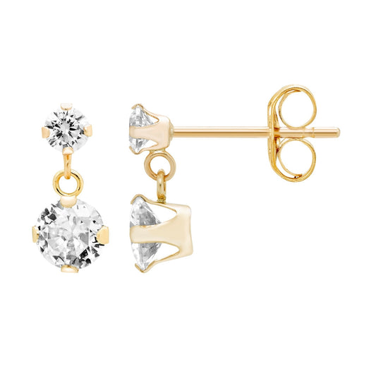 A&M 14k Gold Cubic Zirconia Dangle Earrings - K&L Trending Products