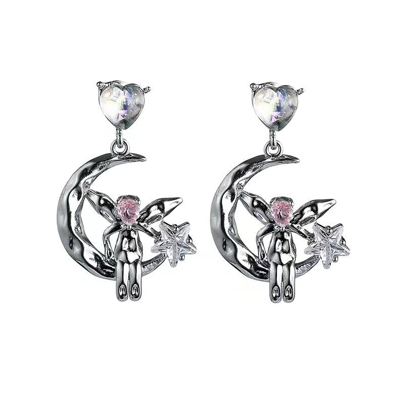 Angel Heart Star Crystal Drop Earrings - K&L Trending Products