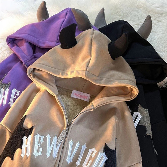 Bat Wing Devil Horn Hoodies - K&L Trending Products