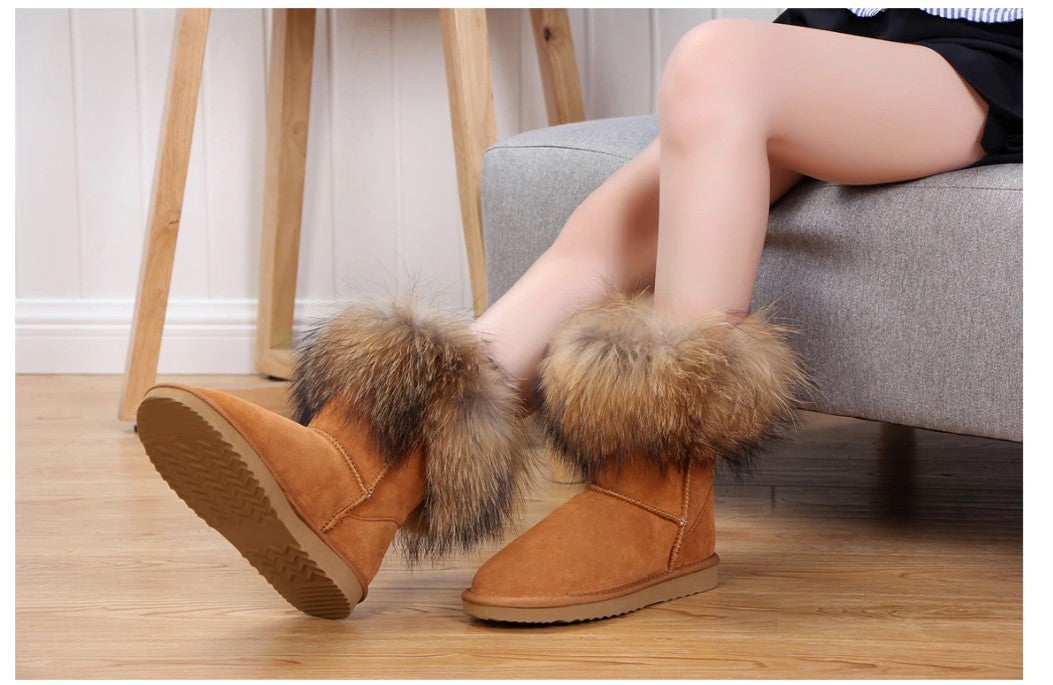 Women's Fox Fur Snow Boots - K&L Trending Products