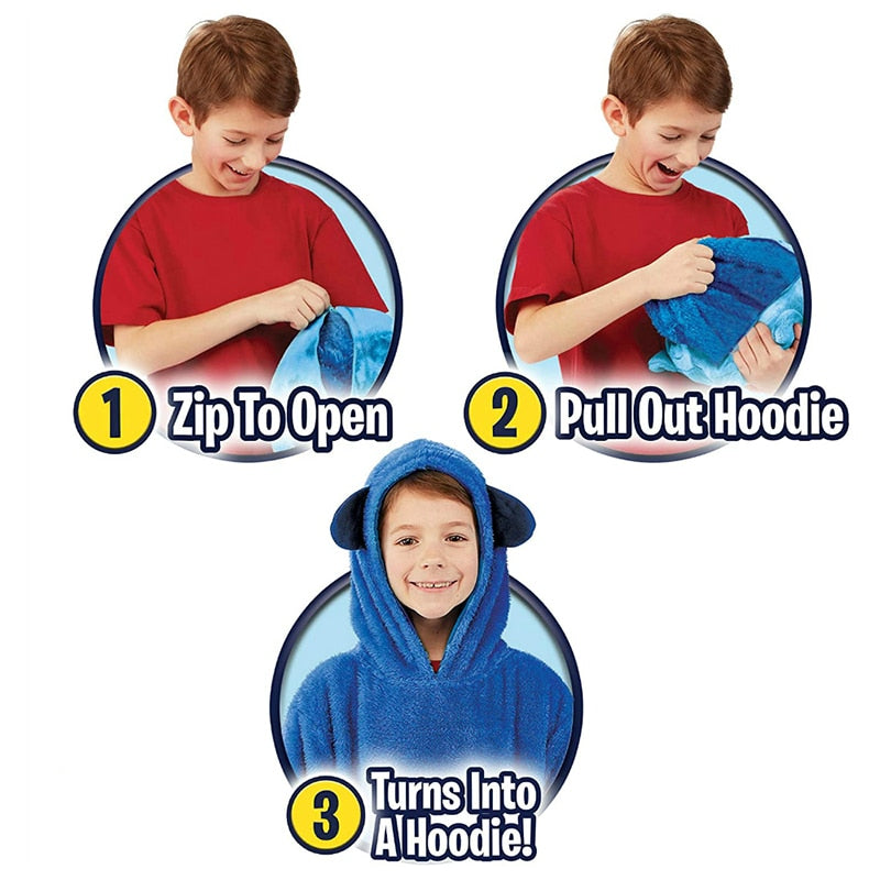 Kids Pets Blanket Hoodie Soft Plush - K&L Trending Products