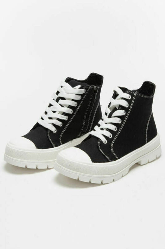 Chunky Platform Heel High-Top Sneakers - K&L Trending Products