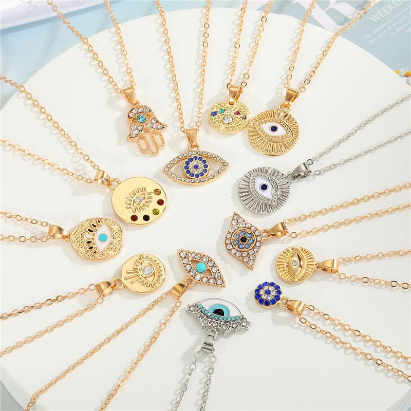 Crystal Turkish Evil Eye Necklace - K&L Trending Products