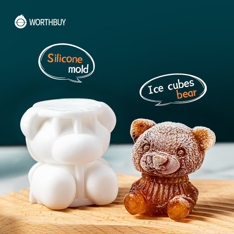 Cute Teddy Bear Silicone Mould Ice Cube Maker - K&L Trending Products