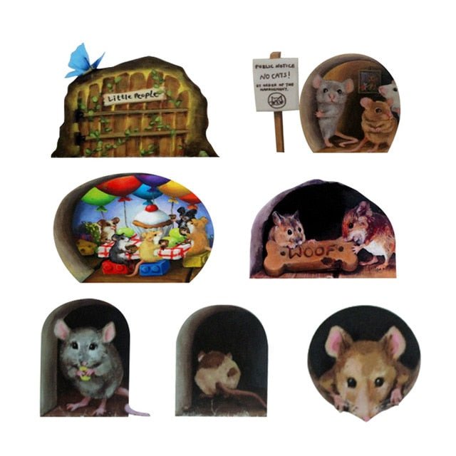 Funny Mouse Hole Wall Stickers - K&L Trending Products