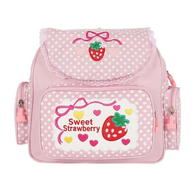 Girl Embroidery Strawberry Backpack - K&L Trending Products