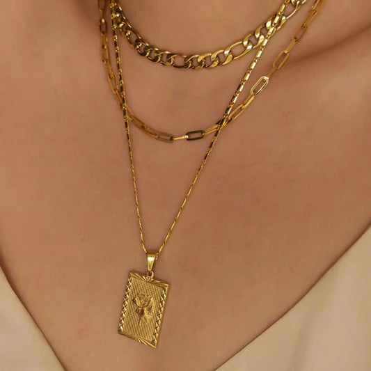 Gold Geo Floral Necklace - K&L Trending Products