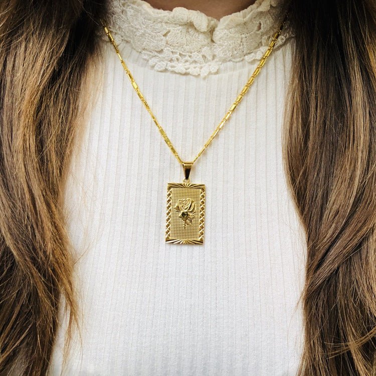 Gold Geo Floral Necklace - K&L Trending Products