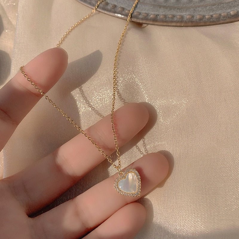 Gold Heart Shaped Opal Necklace - K&L Trending Products