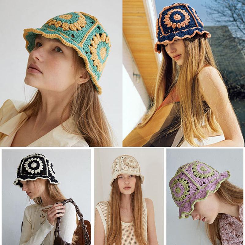 Handmade Flower Crochet Bucket Hat - K&L Trending Products