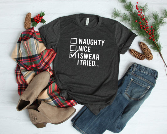 I Swear I Tried Shirt, Funny Christmas Shirts, Christmas Shirt - K&L Trending Products