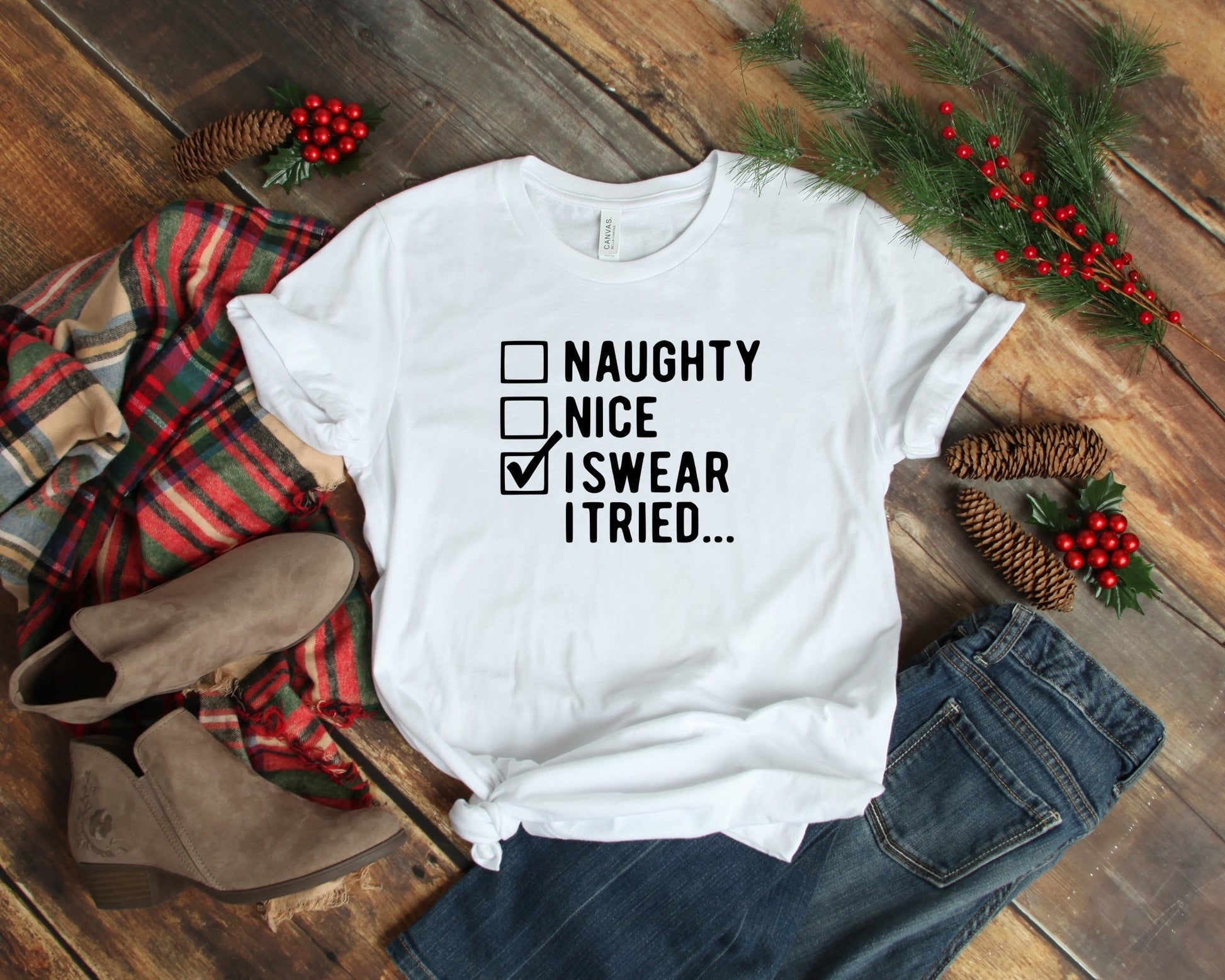 I Swear I Tried Shirt, Funny Christmas Shirts, Christmas Shirt - K&L Trending Products