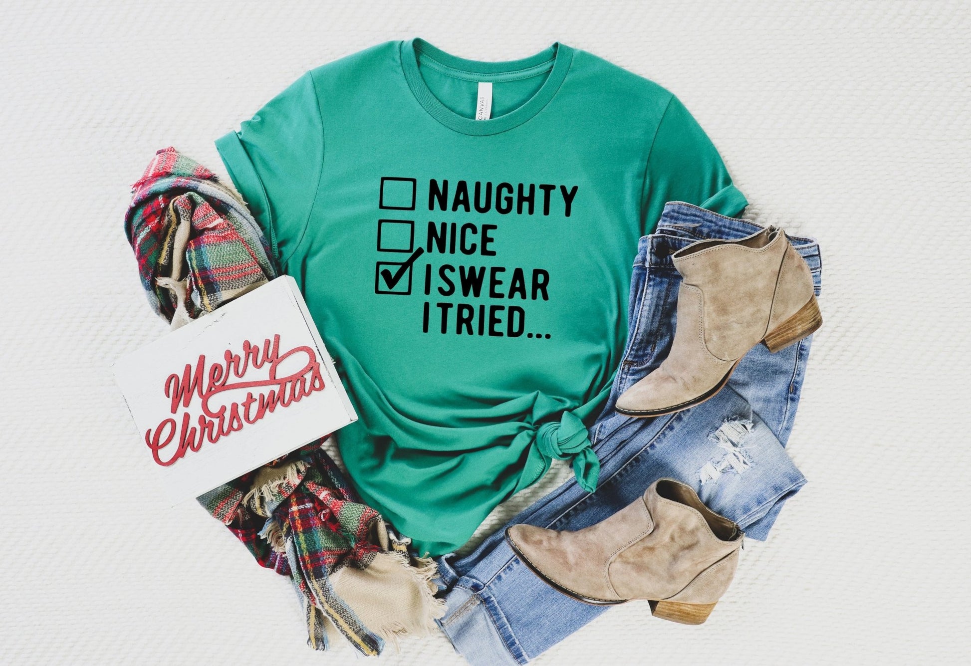 I Swear I Tried Shirt, Funny Christmas Shirts, Christmas Shirt - K&L Trending Products