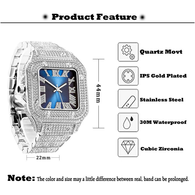 Ice Out Diamond Square Watch - K&L Trending Products