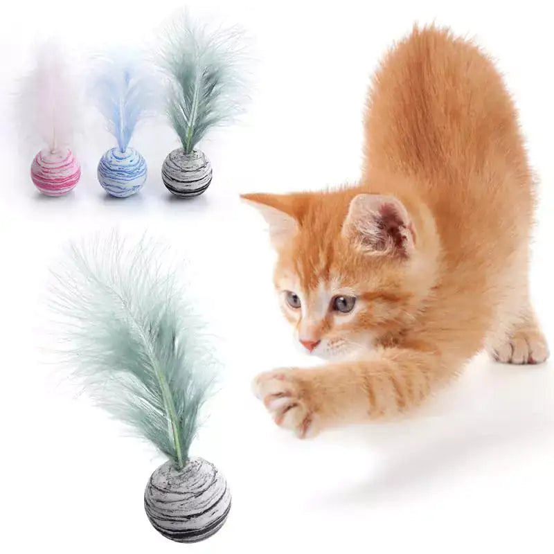 Cat Toy Feather Ball - K&L Trending Products