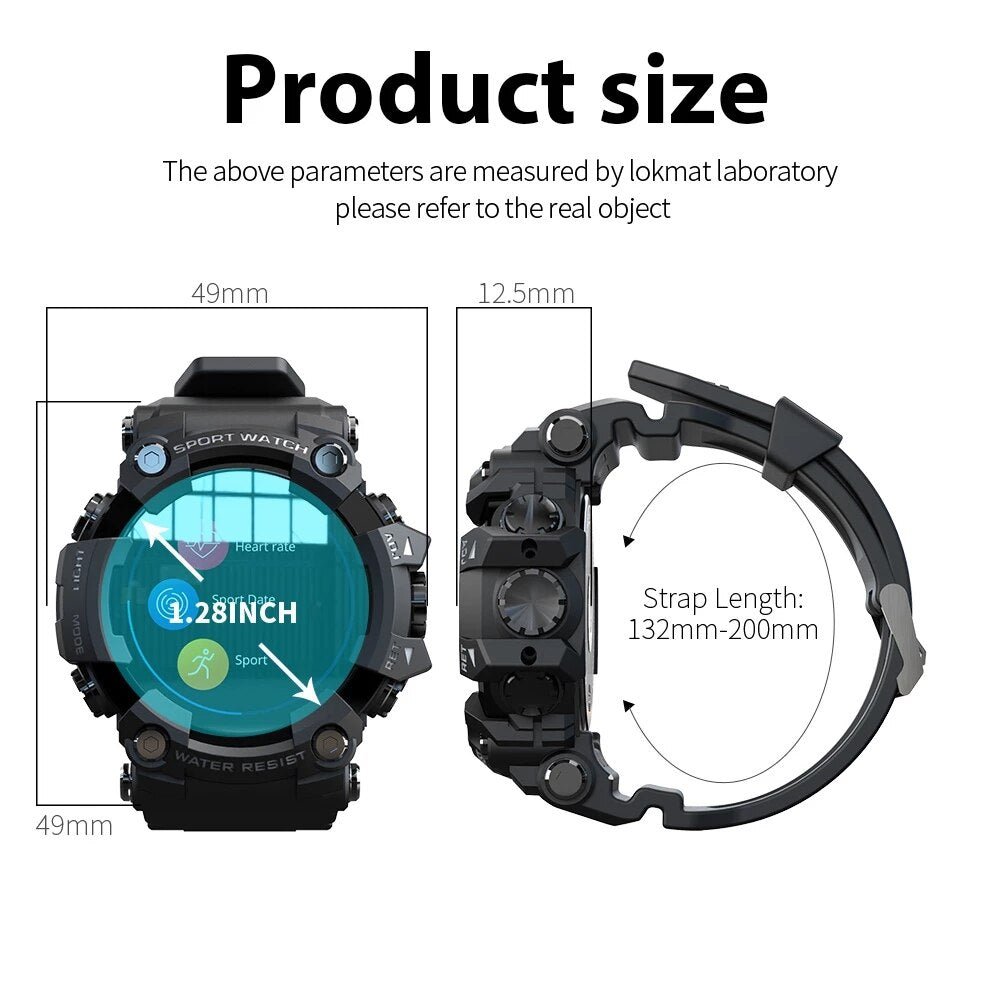 LOKMAT ATTACK Full Touch Screen Fitness Tracker Smart Watch Men Heart Rate Monitor Blood Pressure Smartwatch For Android ios - K&L Trending Products