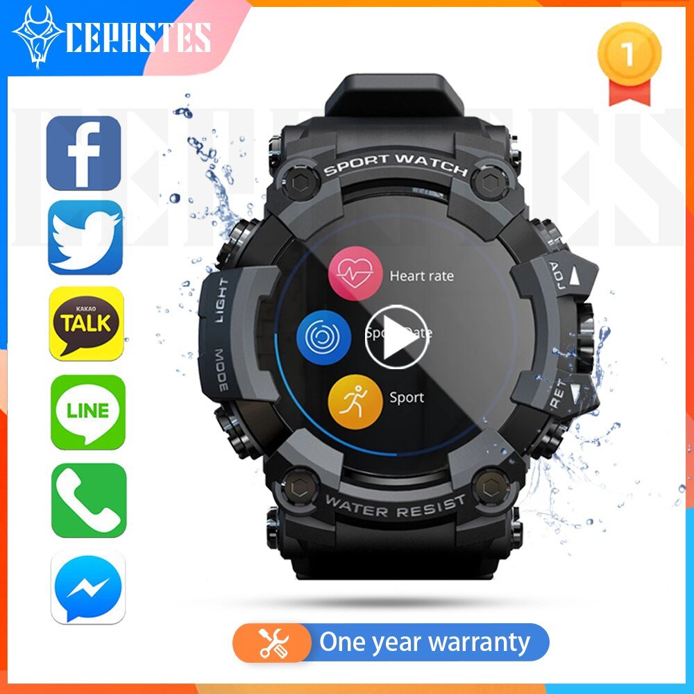 LOKMAT ATTACK Full Touch Screen Fitness Tracker Smart Watch Men Heart Rate Monitor Blood Pressure Smartwatch For Android ios - K&L Trending Products