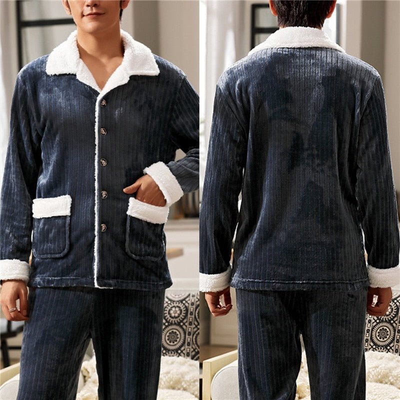 Mens Coral Fleece Sleepwear Pajamas - K&L Trending Products
