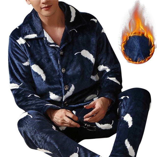 Mens Coral Fleece Sleepwear Pajamas - K&L Trending Products