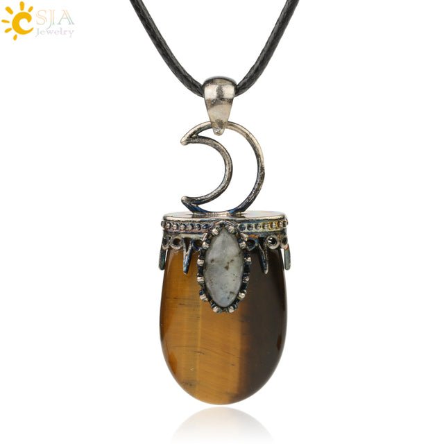 Natural Stone Crystal Antique Pendant Necklace - K&L Trending Products