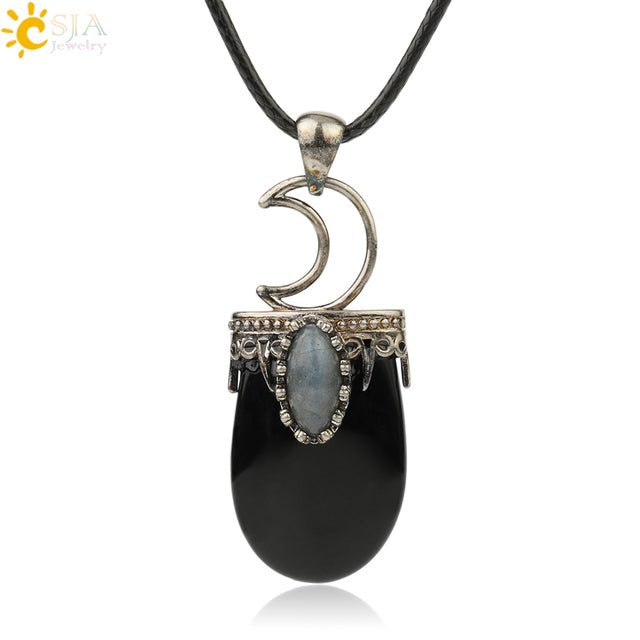 Natural Stone Crystal Antique Pendant Necklace - K&L Trending Products