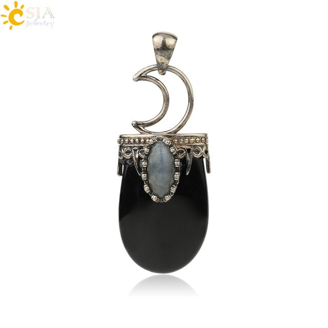 Natural Stone Crystal Antique Pendant Necklace - K&L Trending Products