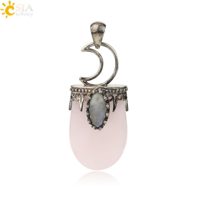 Natural Stone Crystal Antique Pendant Necklace - K&L Trending Products